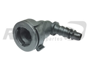 CONECTOR SALIDA DE FILTRO DE COMBUSTIBLE CODO 90 º HEMBRA 7.89 MM X RACORD PARA POLIAMIDA INT. 8 MM